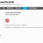 HP OfficeJet Pro 8730 kann Firmware nicht aktualisieren